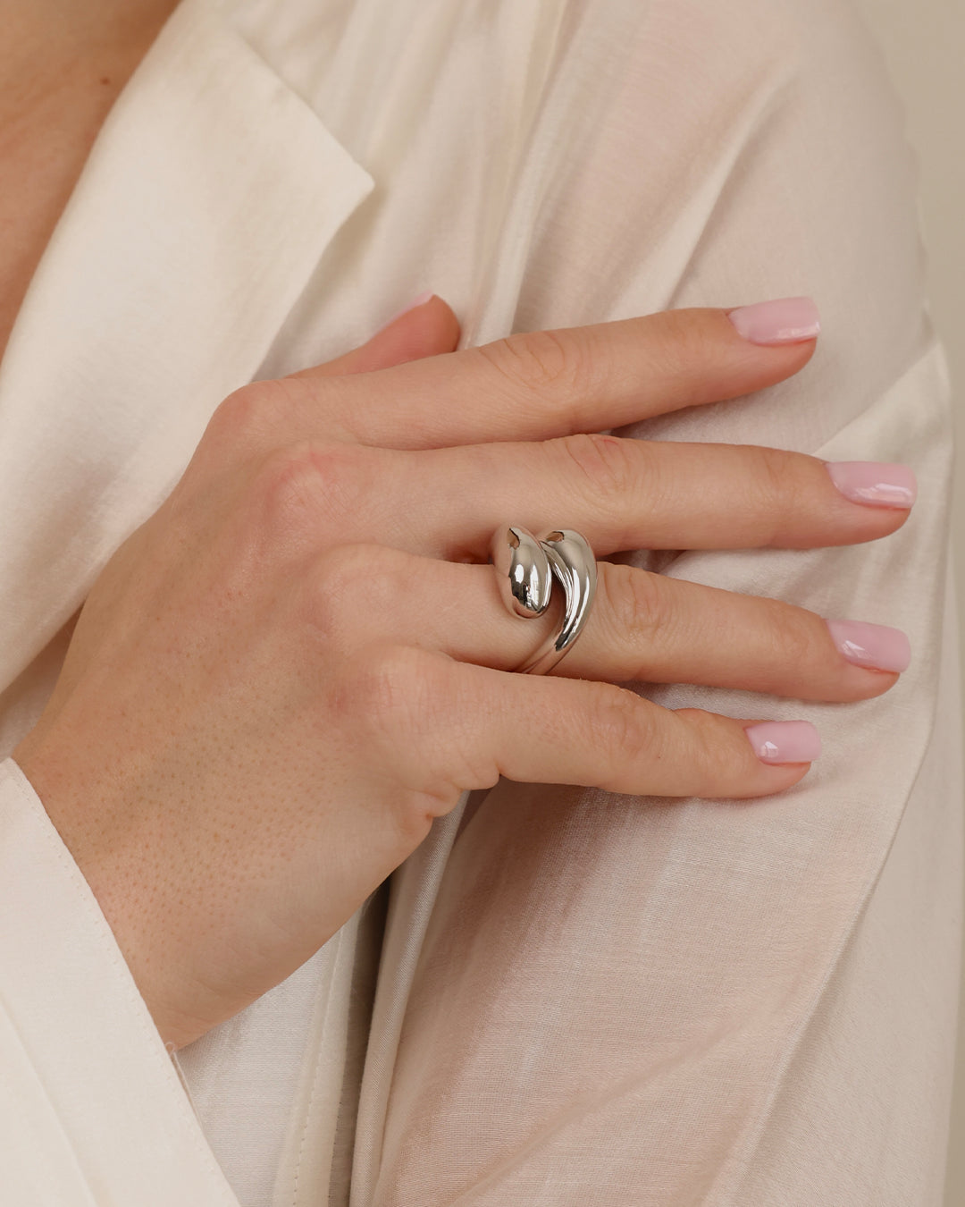 Anillo Solidario Dame5mas Plateado