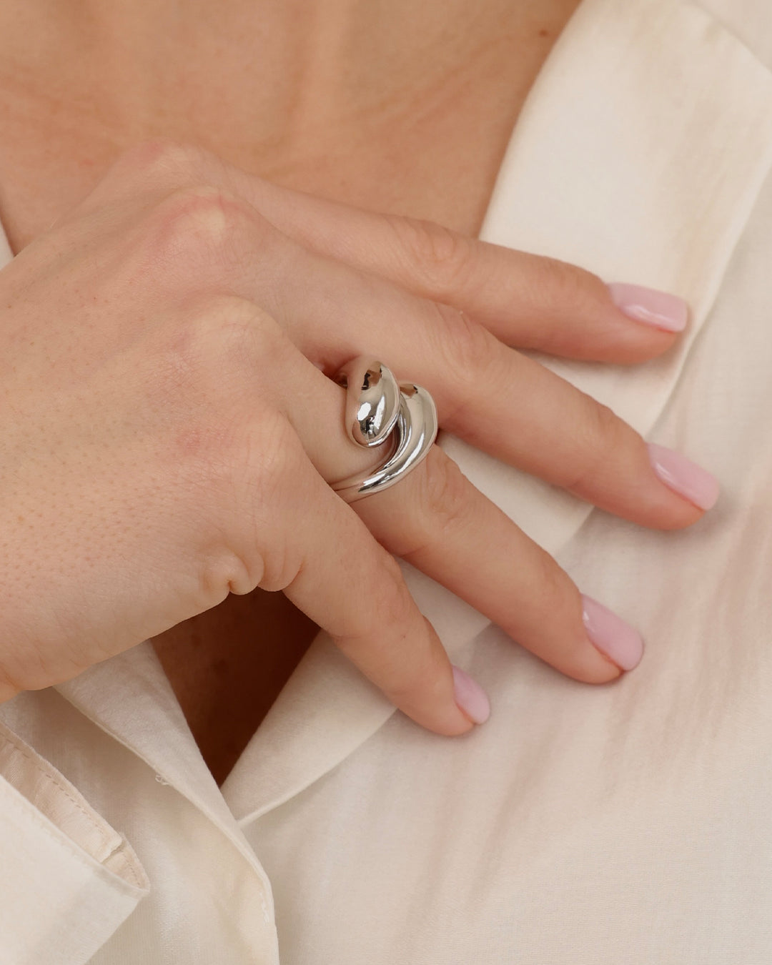 Anillo Solidario Dame5mas Plateado