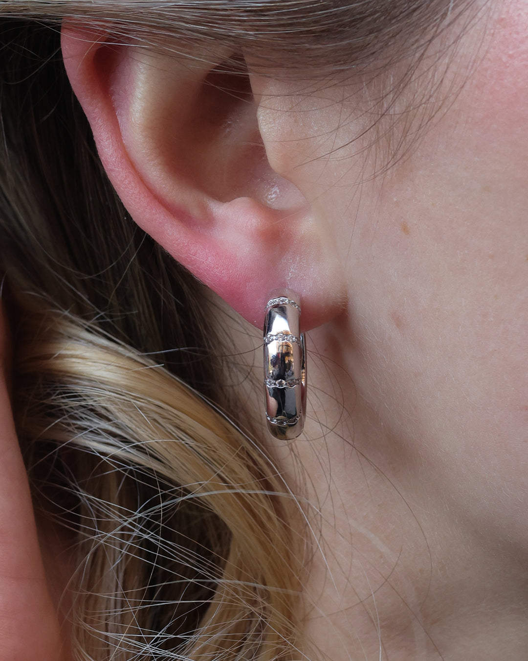 Mist Silver Hoops