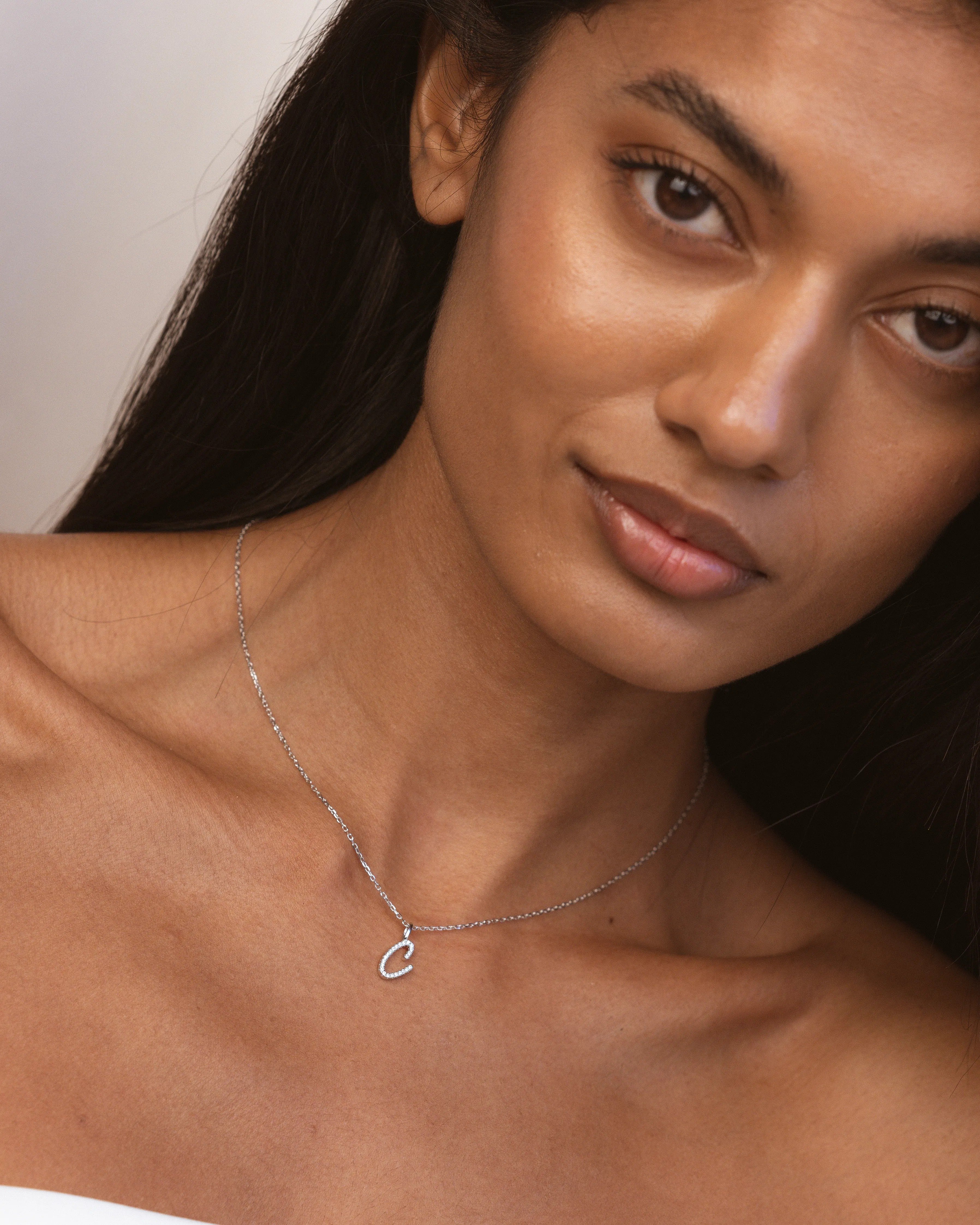 Silver Letter C Necklace