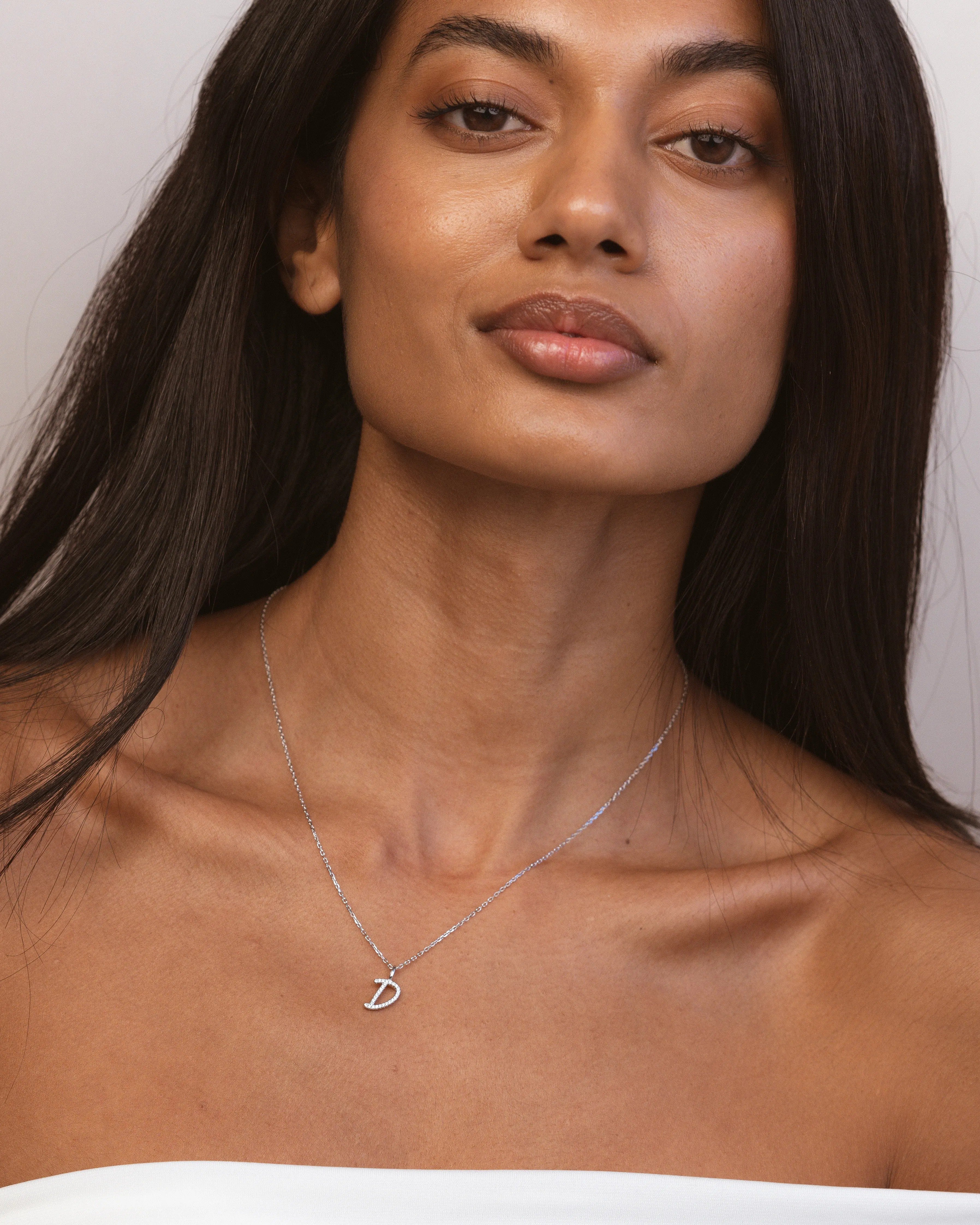 Silver Letter D Necklace