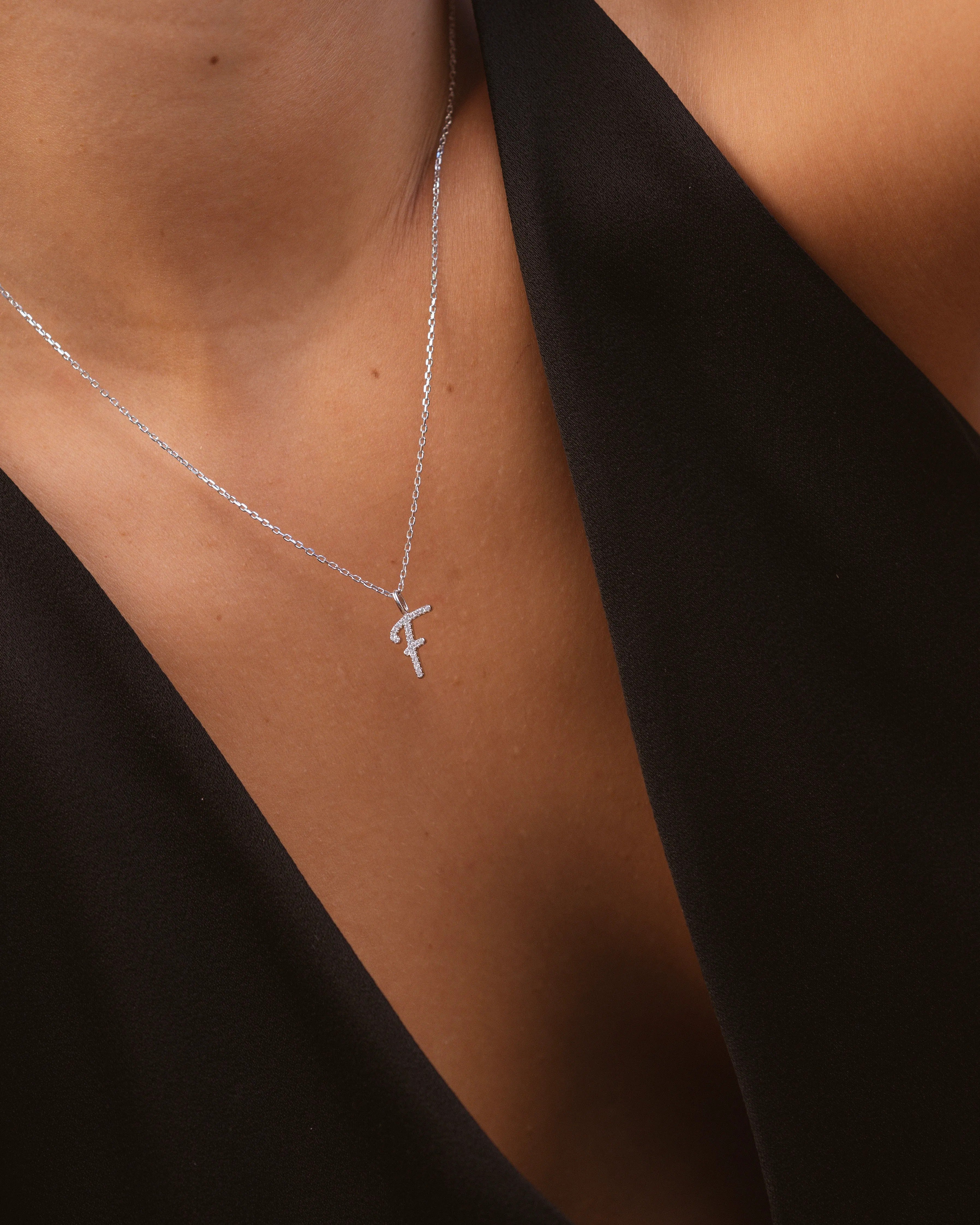 Silver Letter F Necklace