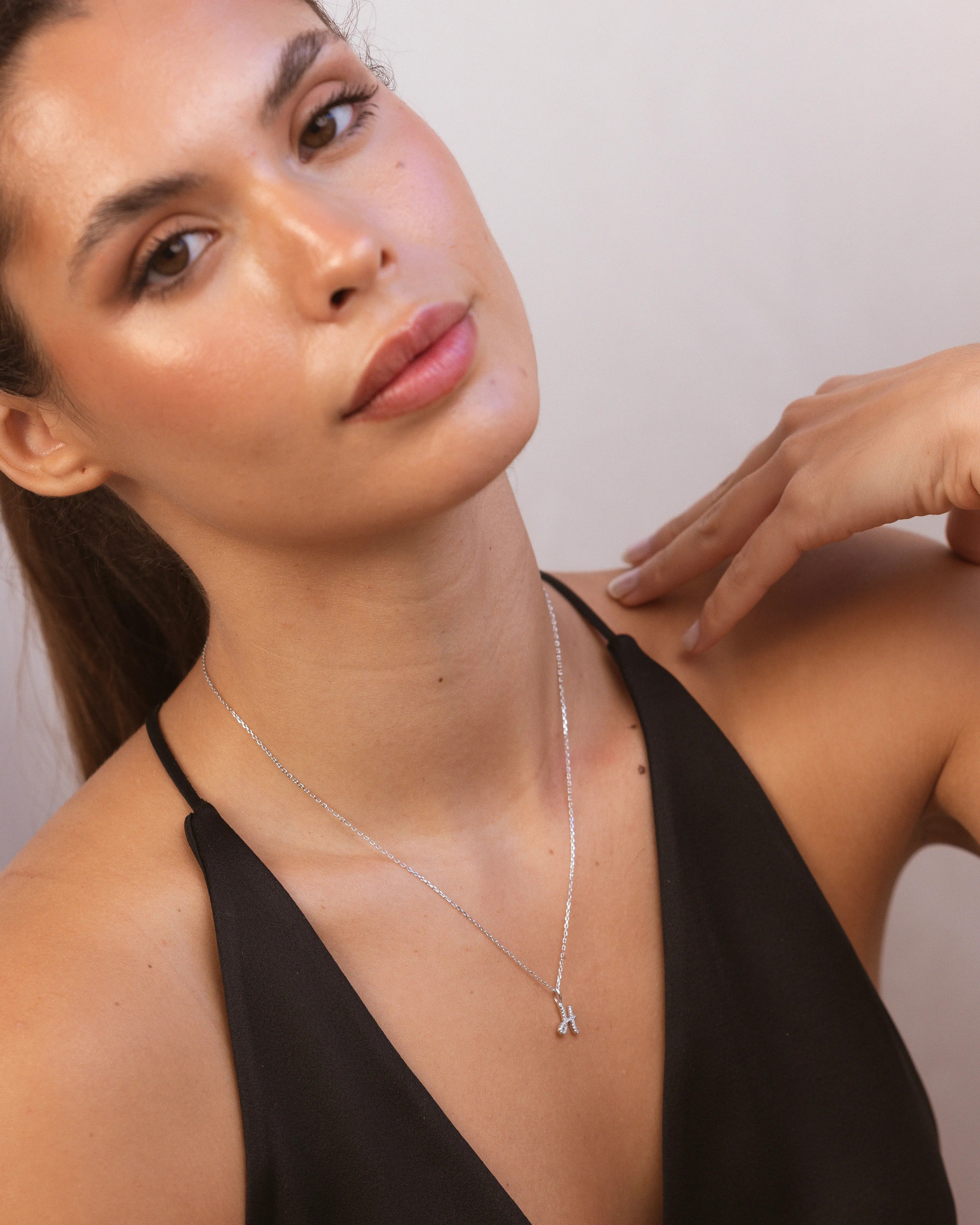Silver Letter H Necklace