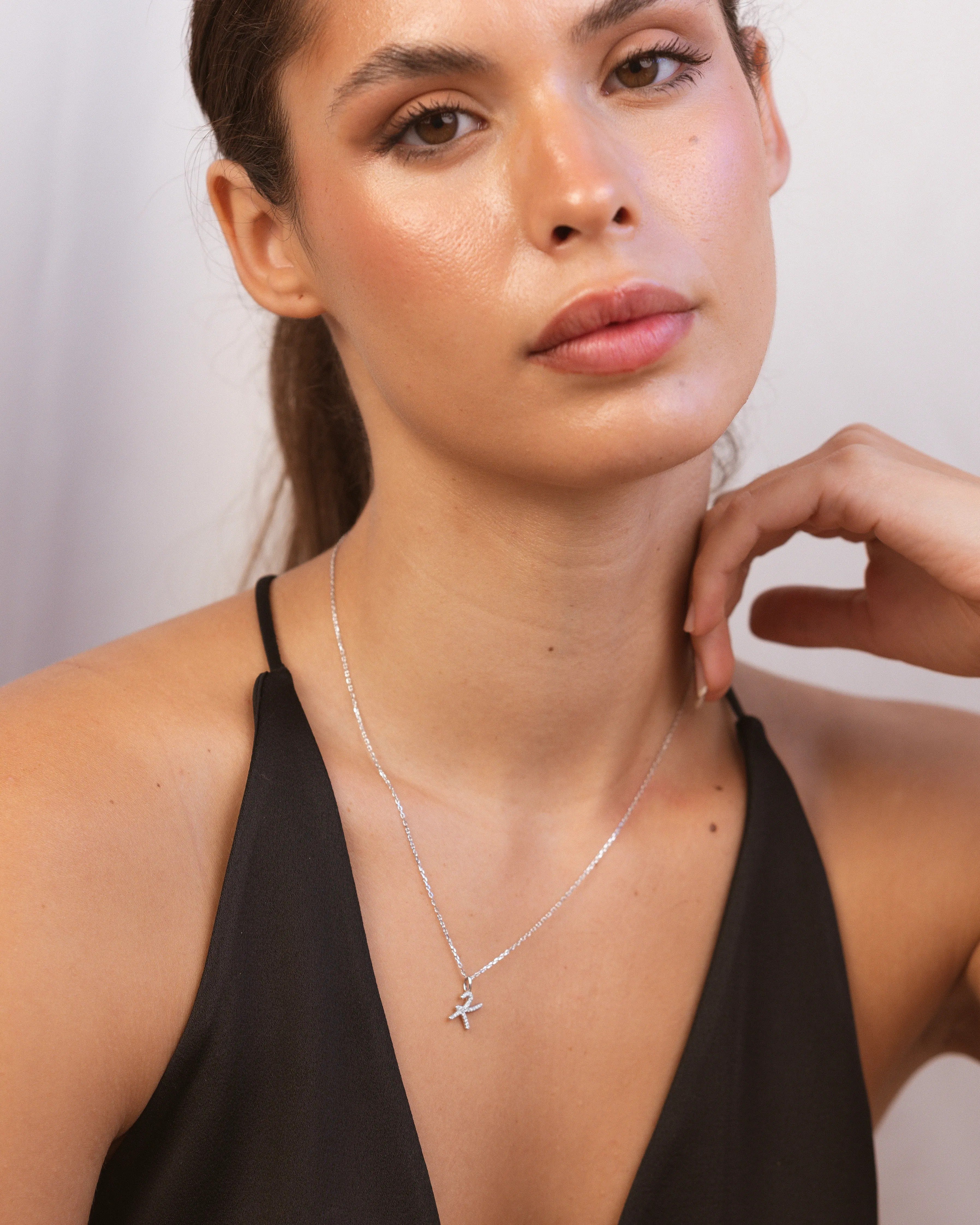 Silver Letter K Necklace