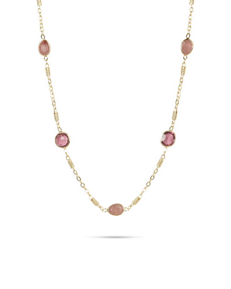 Collar Cuarzo Rosa Coralie
