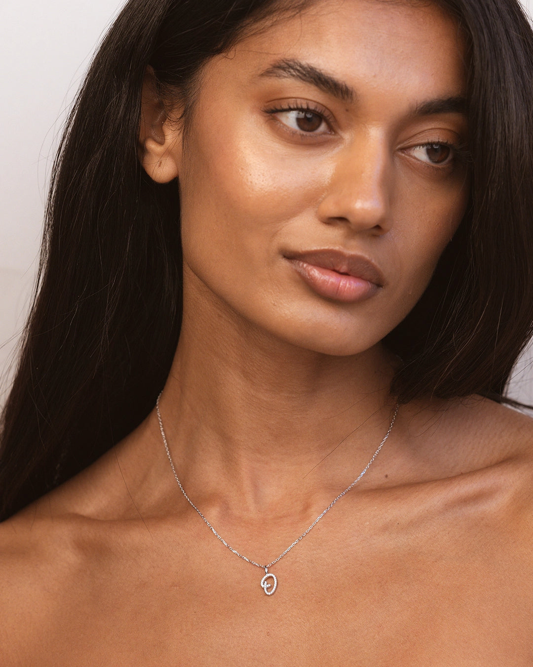 Silver Letter O Necklace