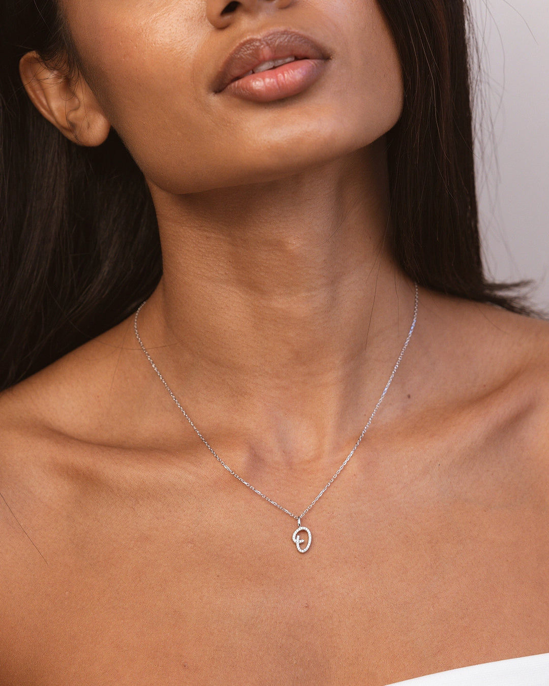 Silver Letter O Necklace