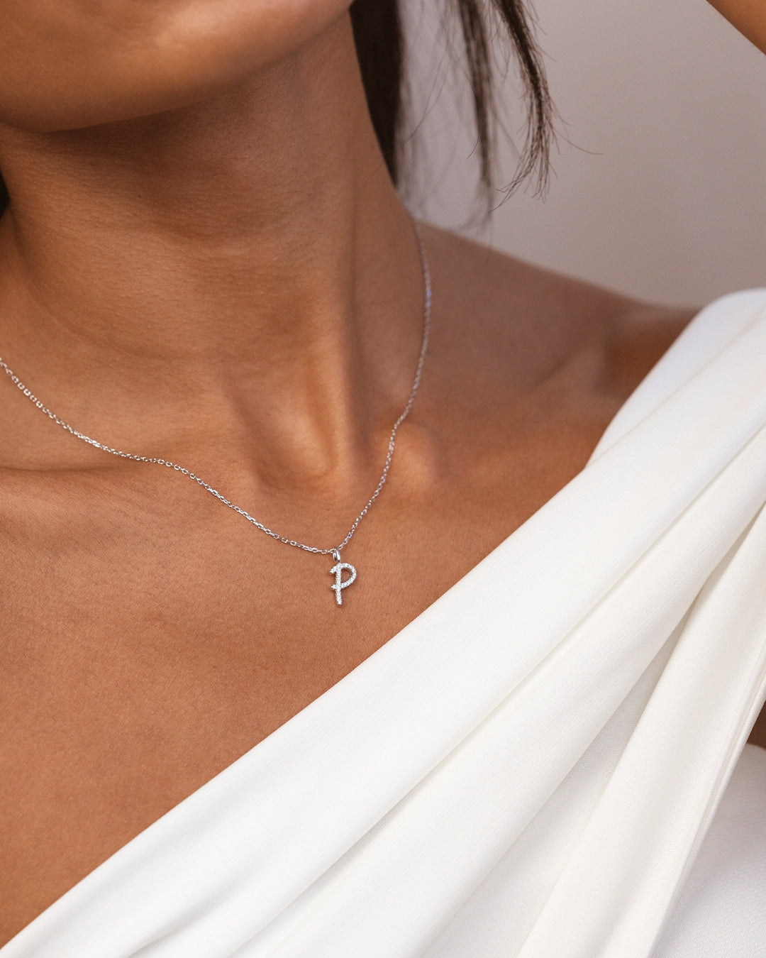 Silver Letter P Necklace
