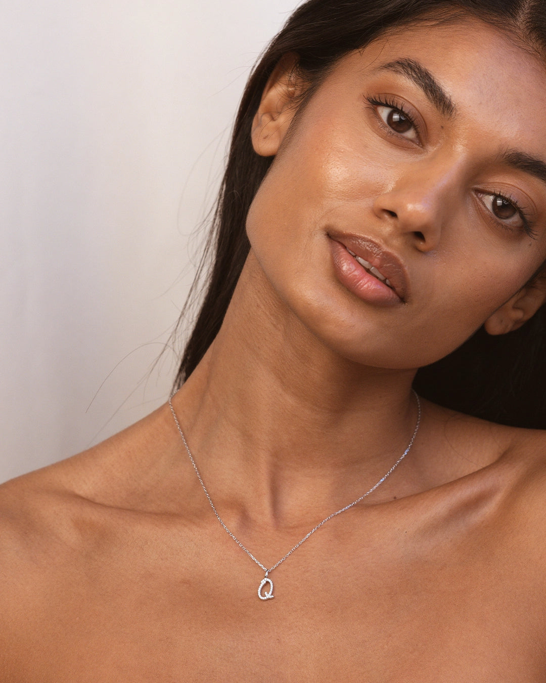 Silver Letter Q Necklace