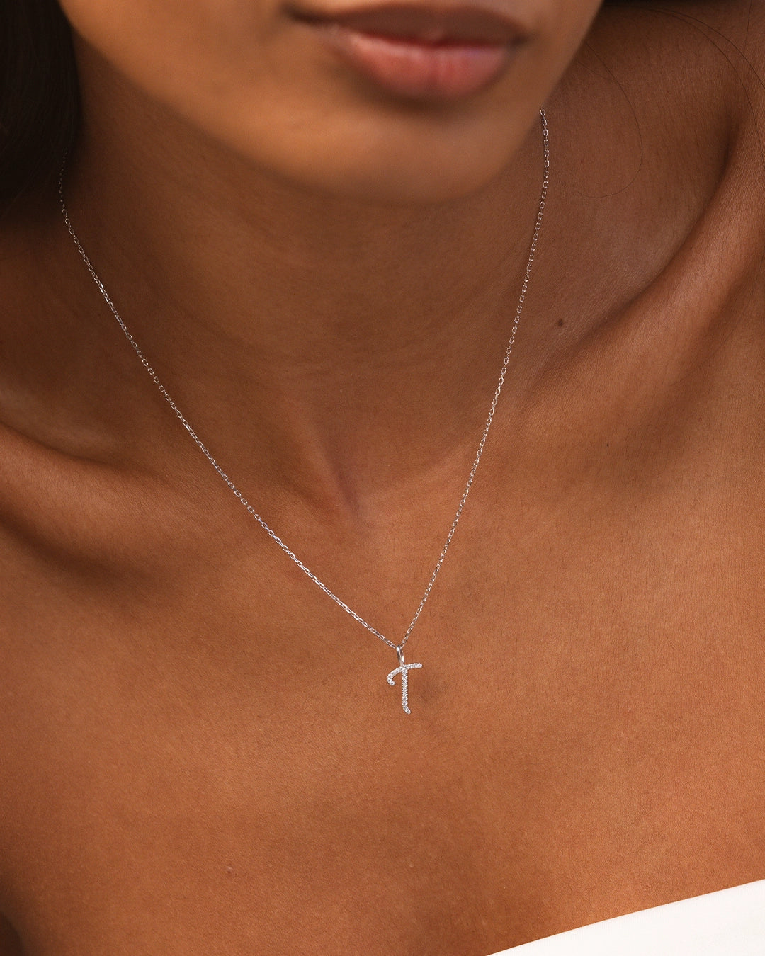 Silver Letter T Necklace
