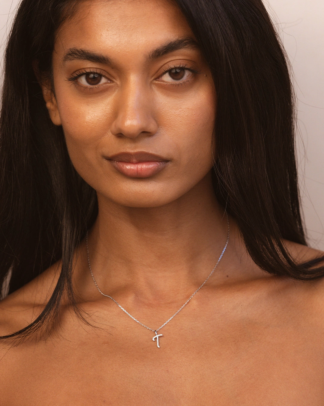 Silver Letter T Necklace