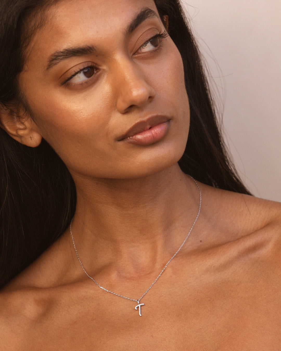 Silver Letter T Necklace