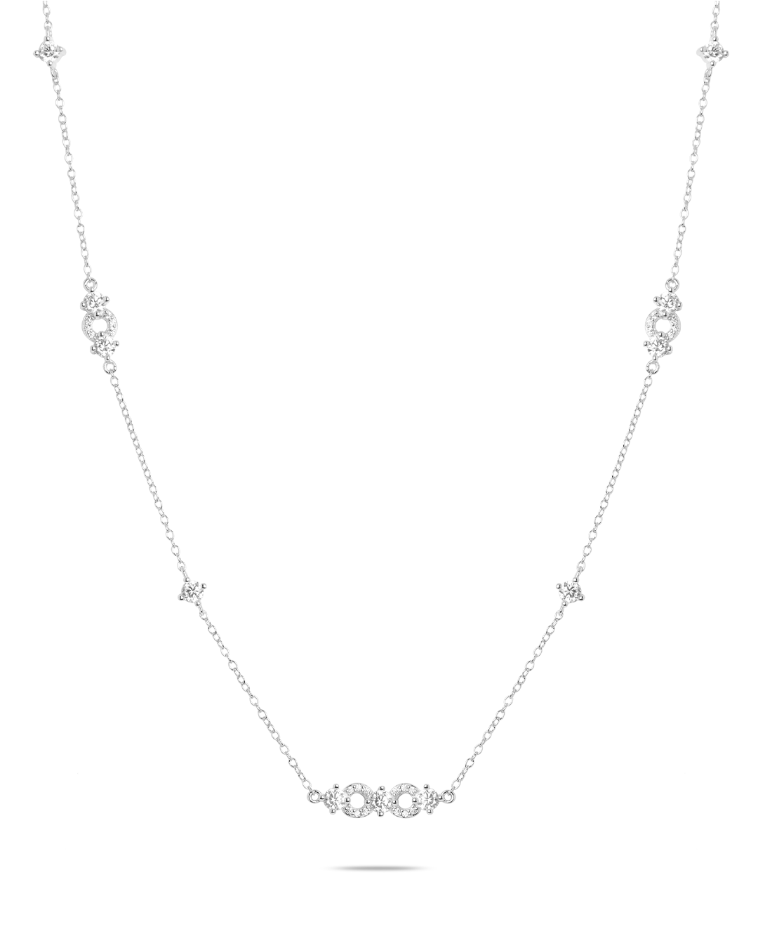Silver Zircon Breeze Necklace