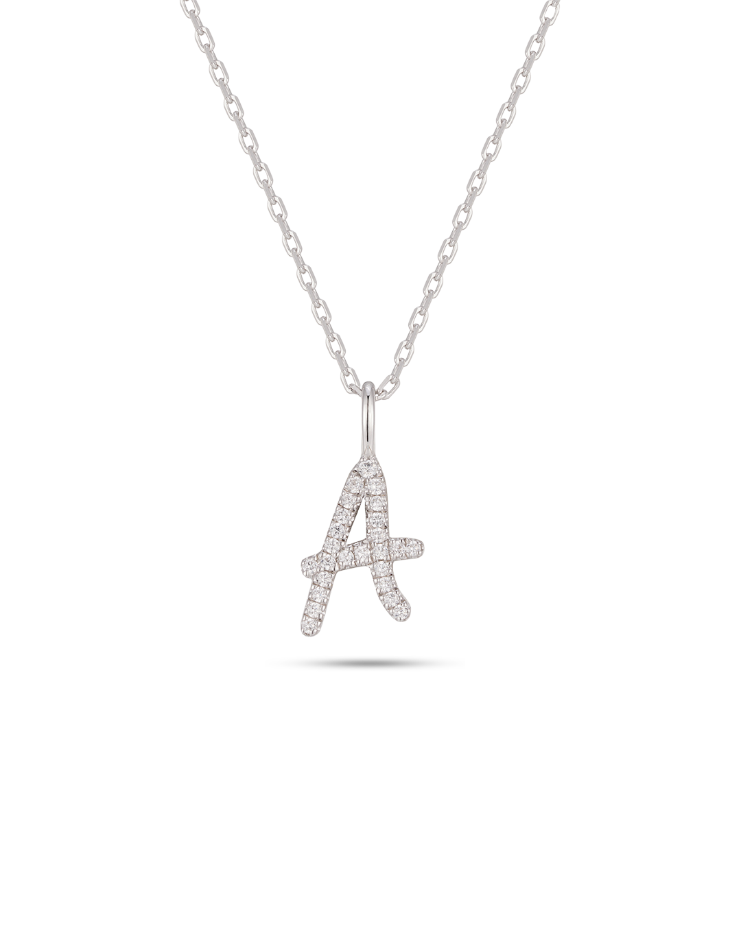 Silver Letter A Necklace