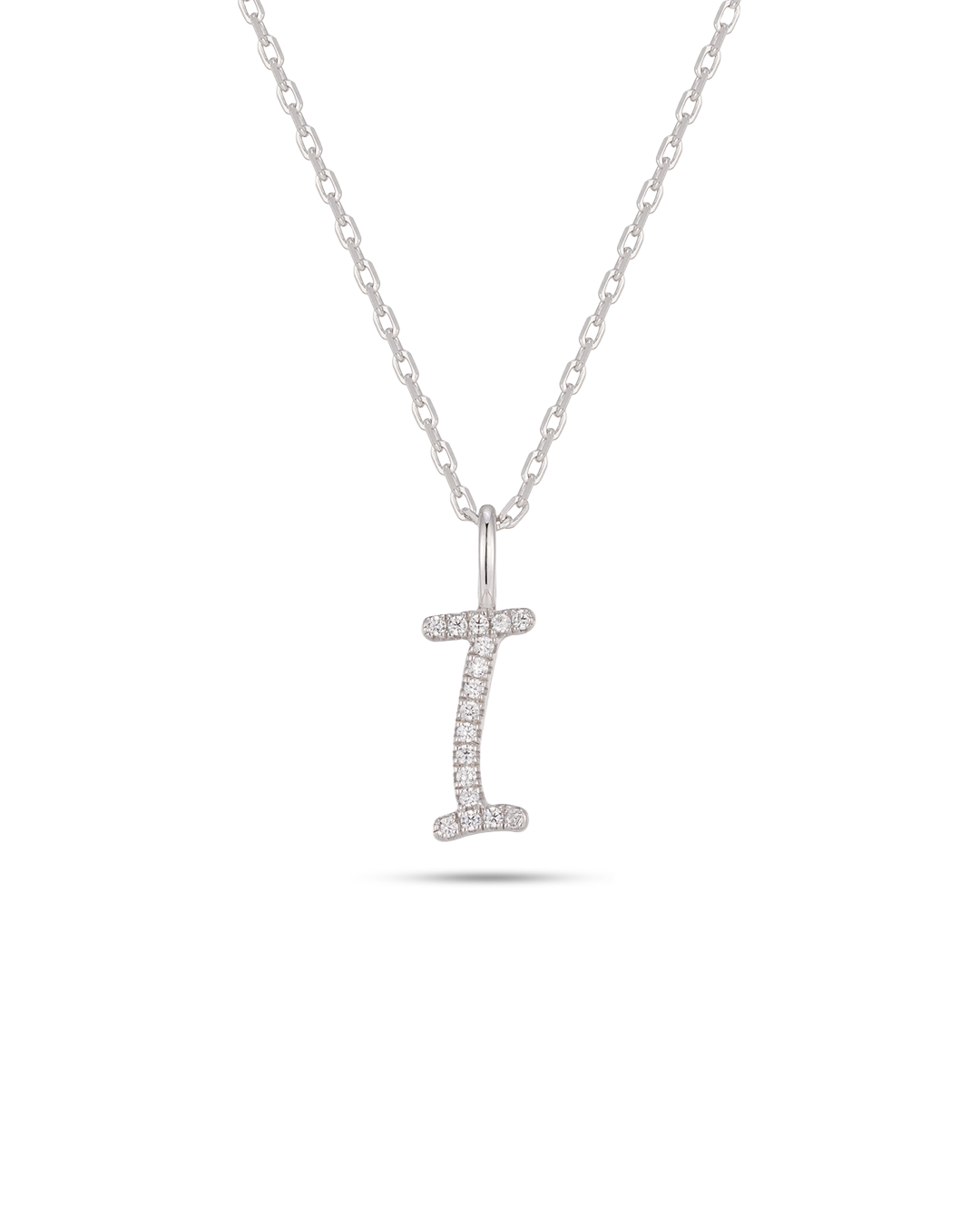 Silver Letter I Necklace