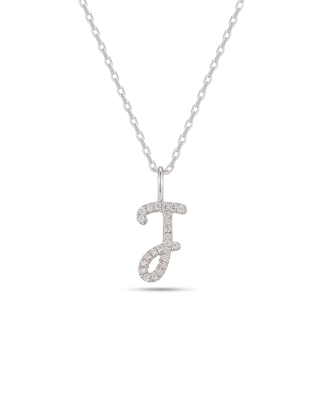 Silver Letter J Necklace