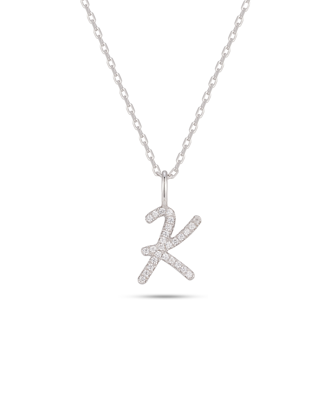 Silver Letter K Necklace
