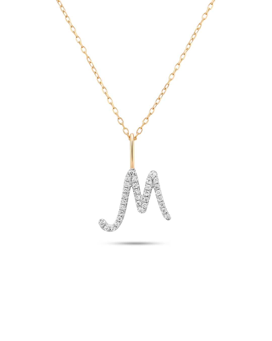 Letter Necklace M Necklace White Gold 14k White Gold Initial Contemporary SKU: NK6928M-W4JJJ Gabriel 