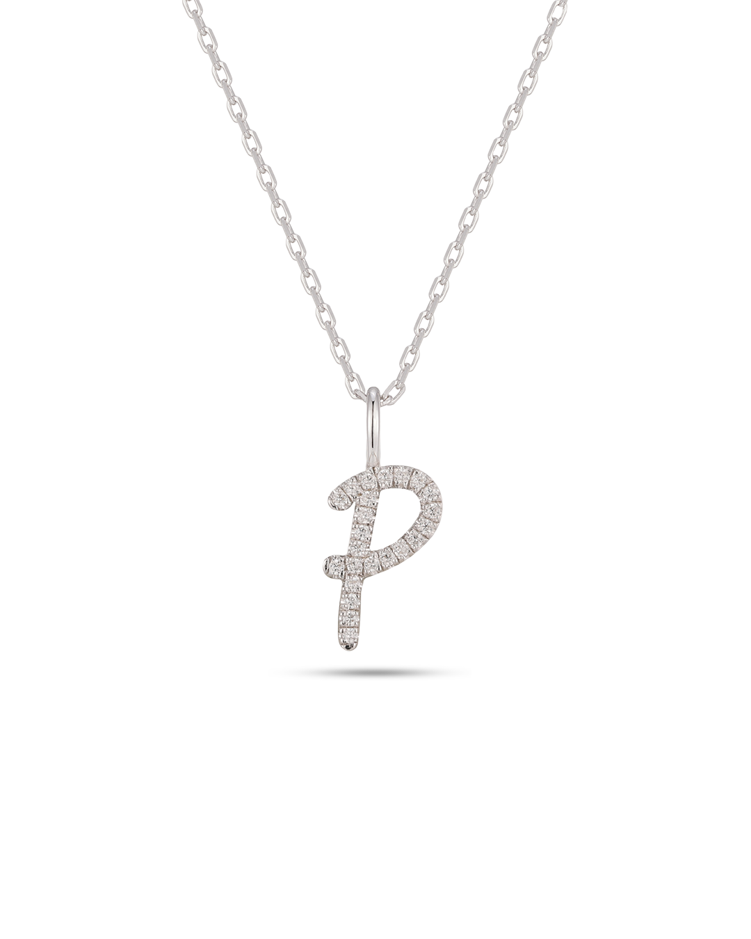 Silver Letter P Necklace