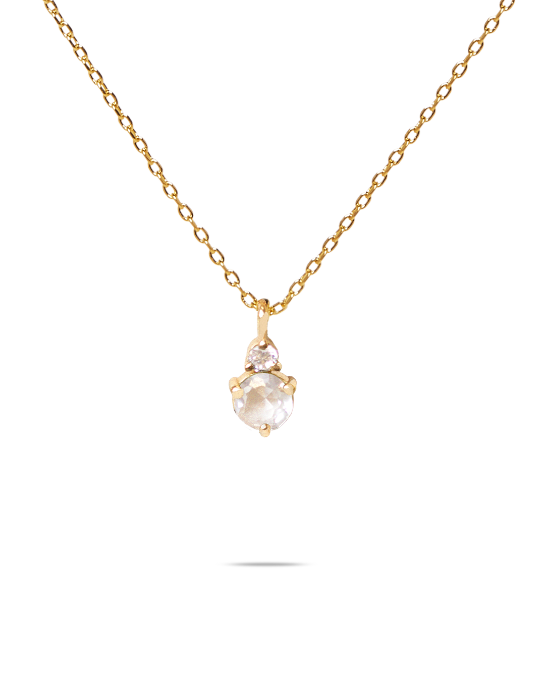 April Birthstone Necklace - White Topaz