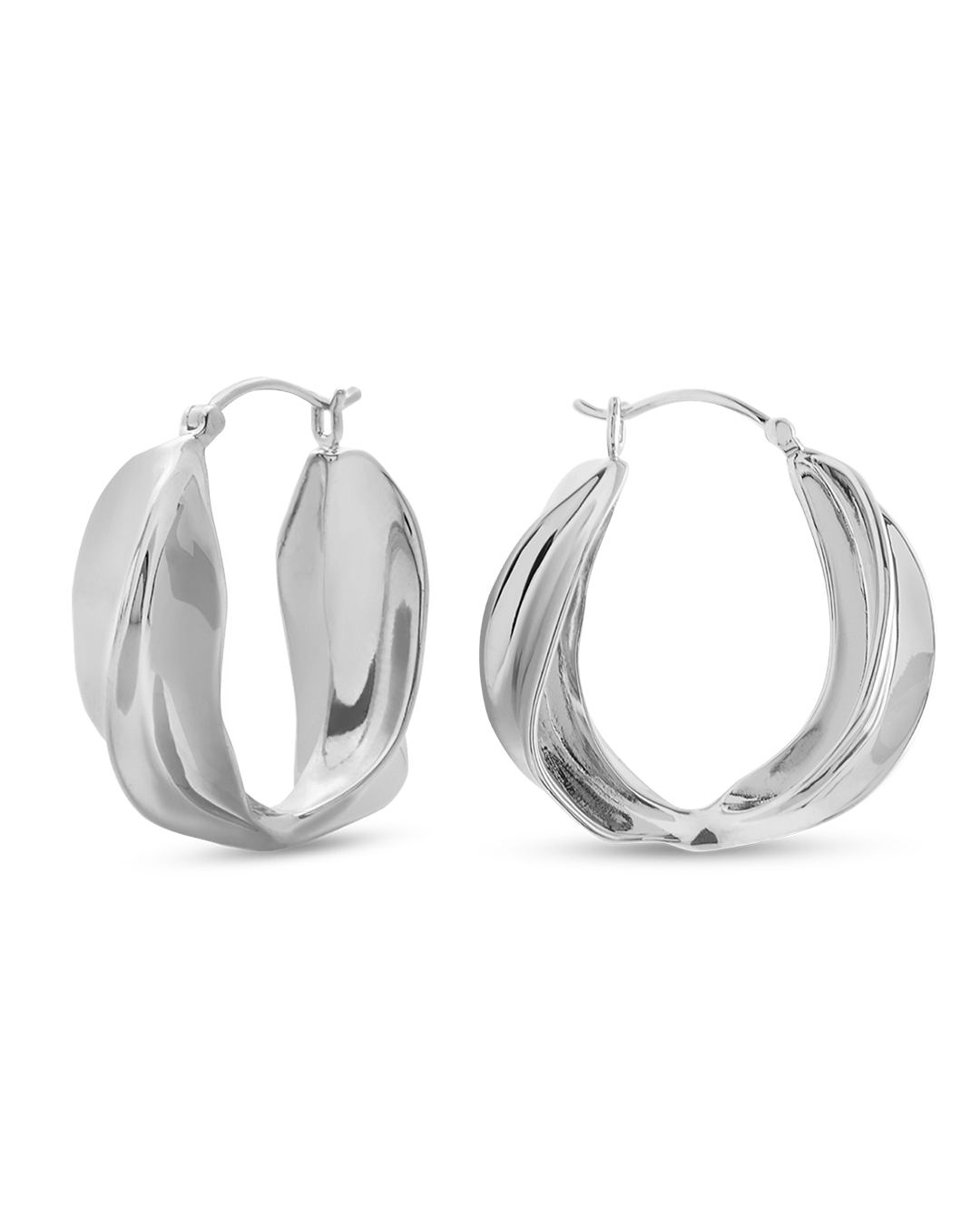 Savage Large Silver Hoops