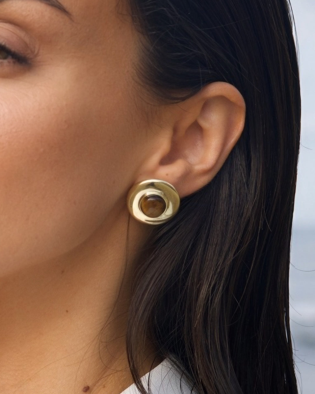 Hathor Tiger's Eye Earrings