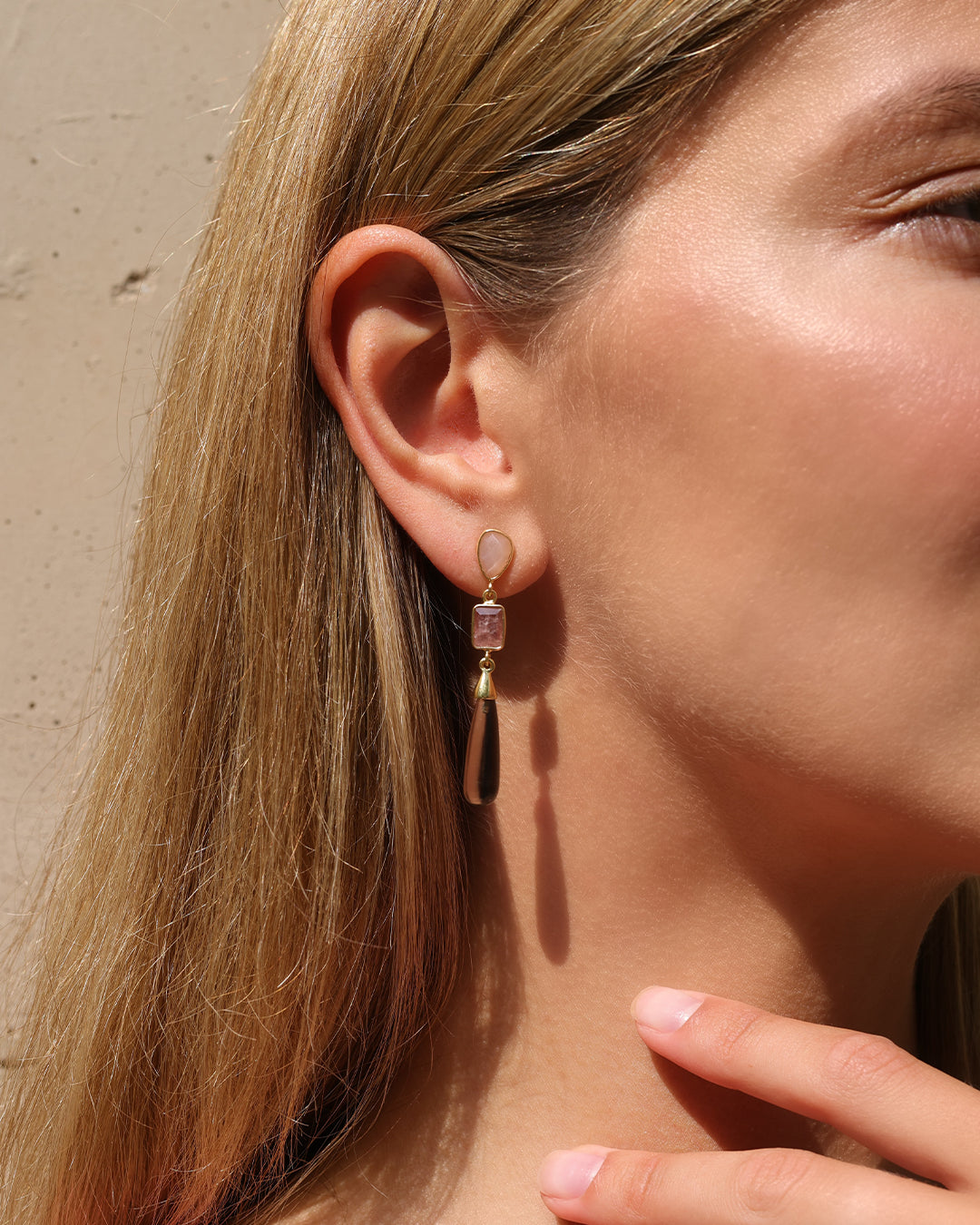Cassandra Brown Quartz Earrings