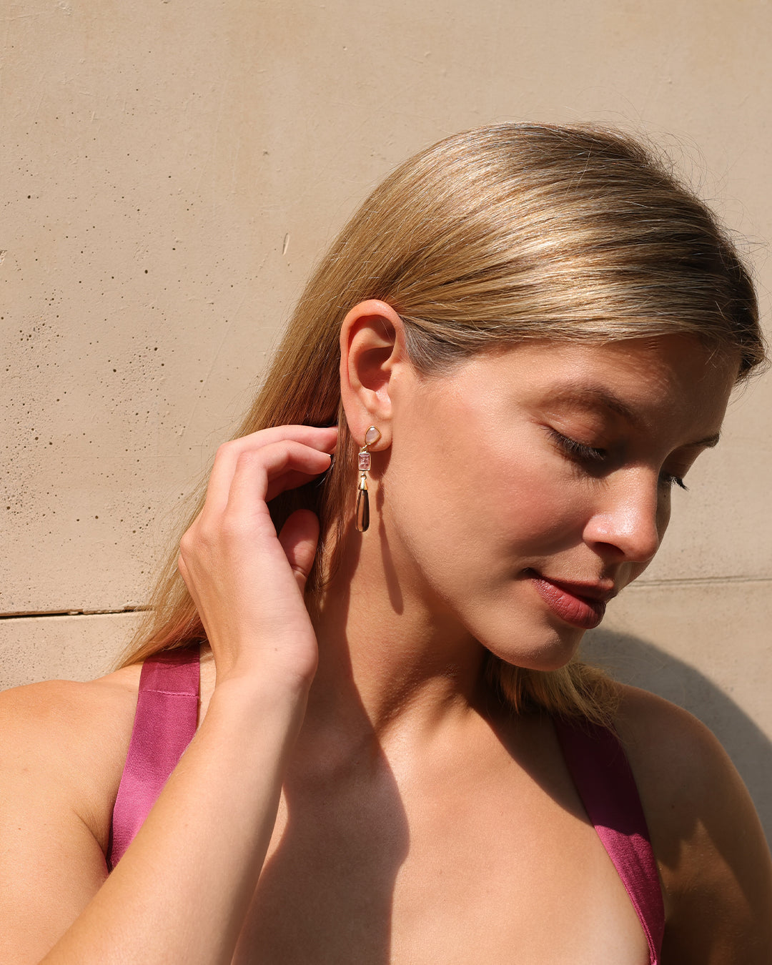 Cassandra Brown Quartz Earrings