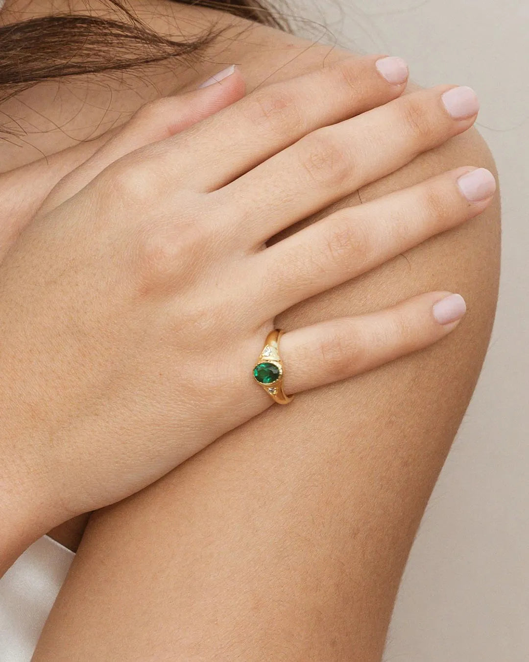 Boho Green Jade Ring