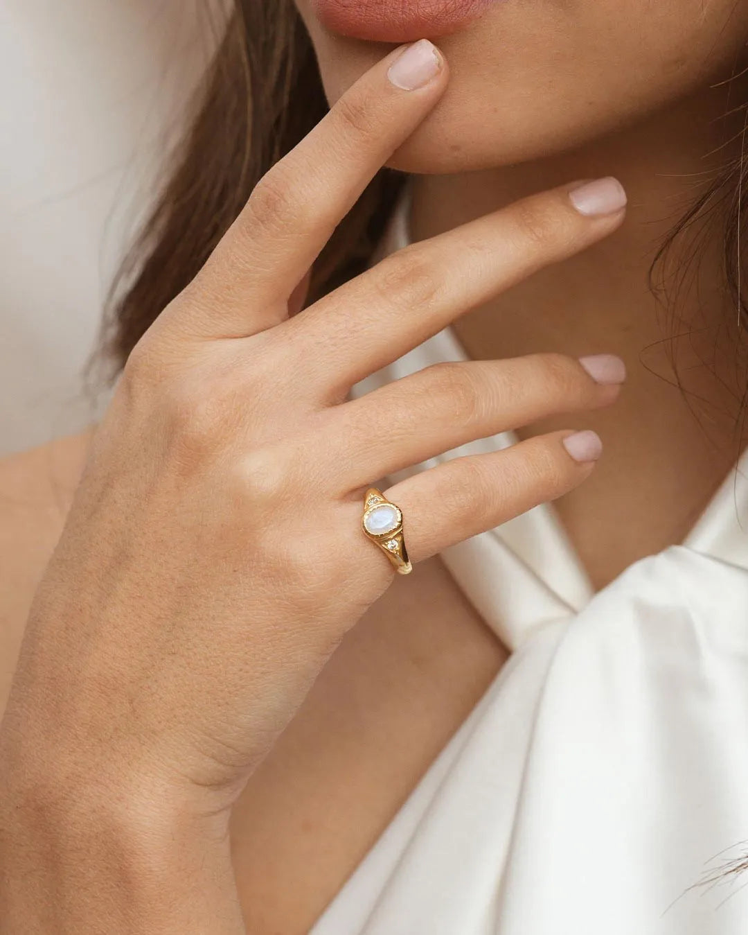Boho Moonstone Ring