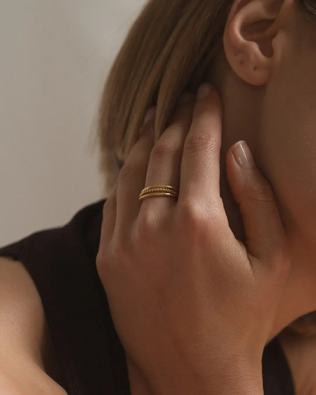 Anillo Dorado Tress - Liso