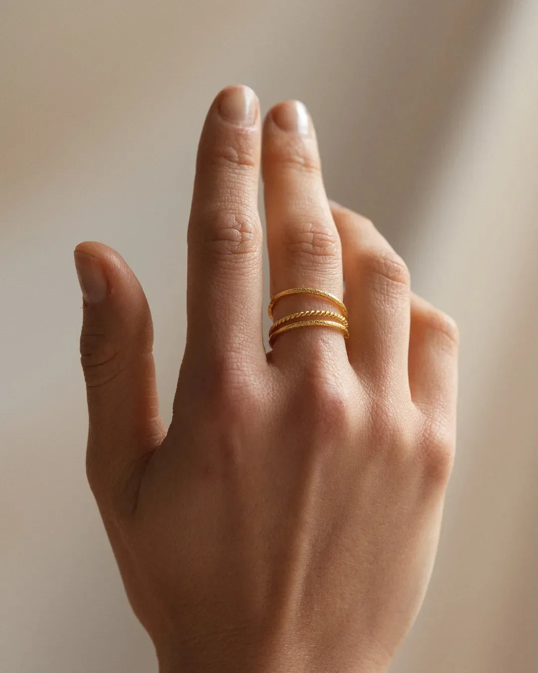 Anillo Dorado Tress - Liso