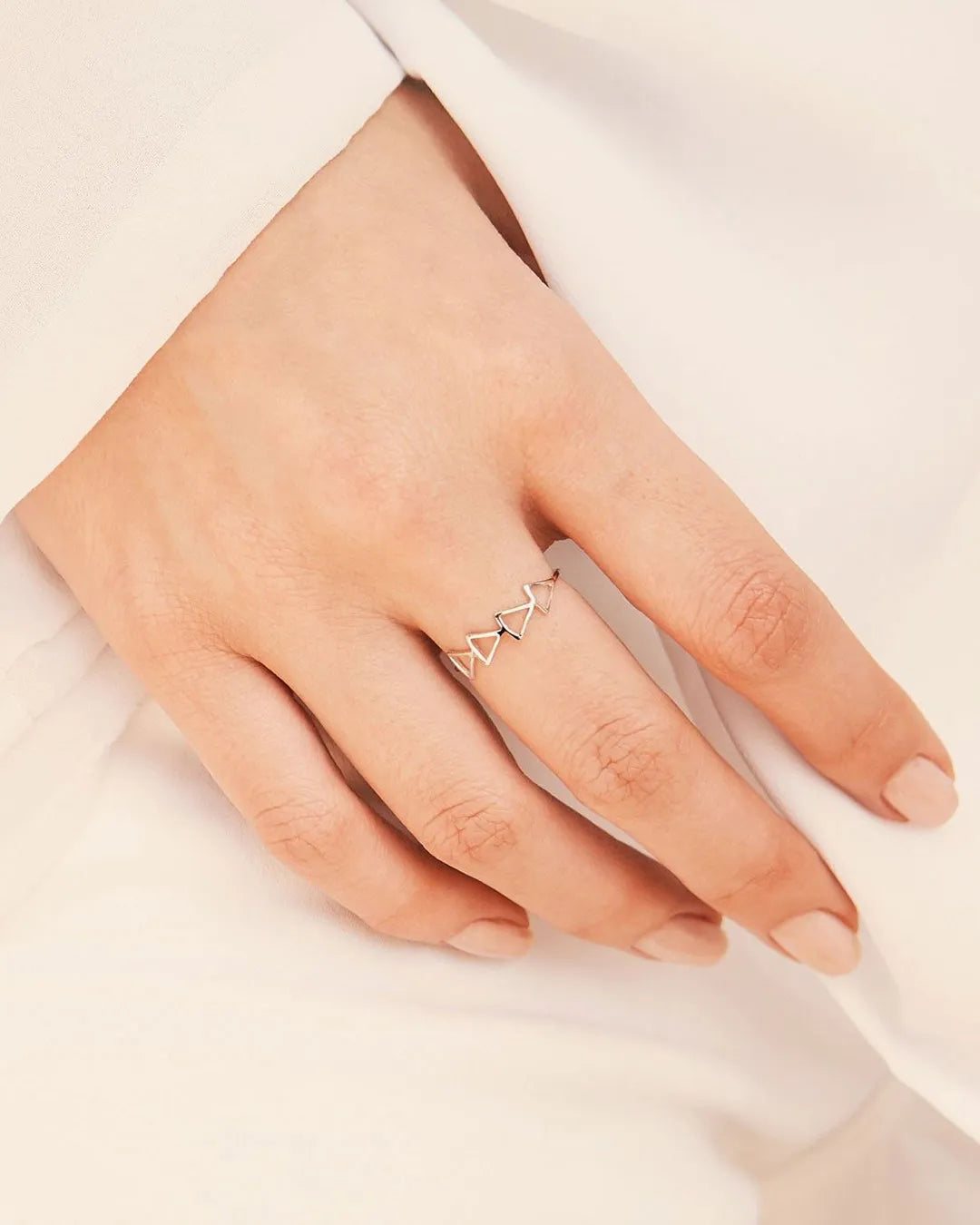 Anillo Plata Flechas Hollow