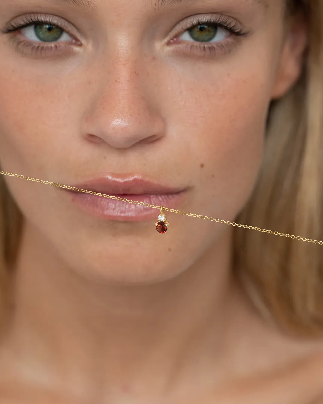 January Birthstone Necklace - Garnet