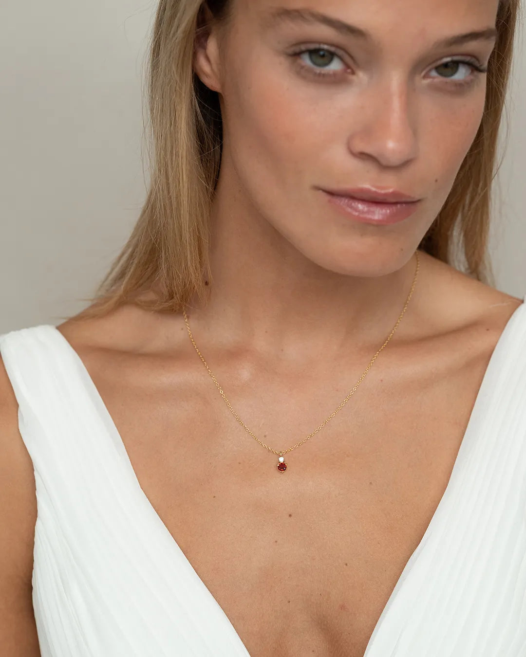 January Birthstone Necklace - Garnet