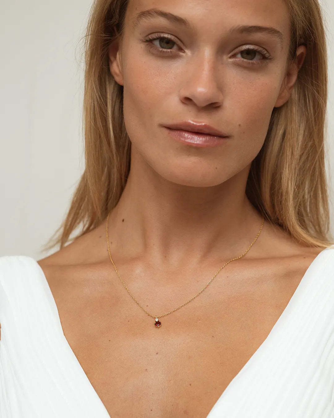 January Birthstone Necklace - Garnet