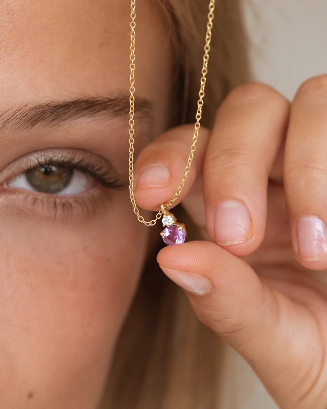 February Birthstone Necklace - Amethyst