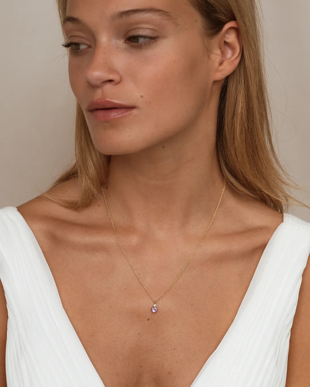 February Birthstone Necklace - Amethyst