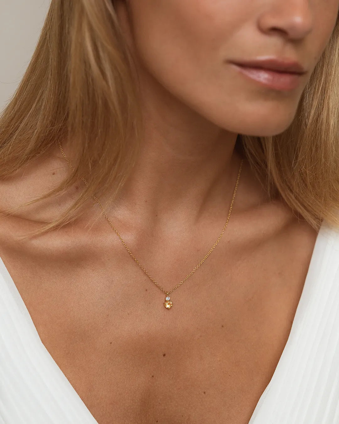 November Birthstone Necklace - Citrine