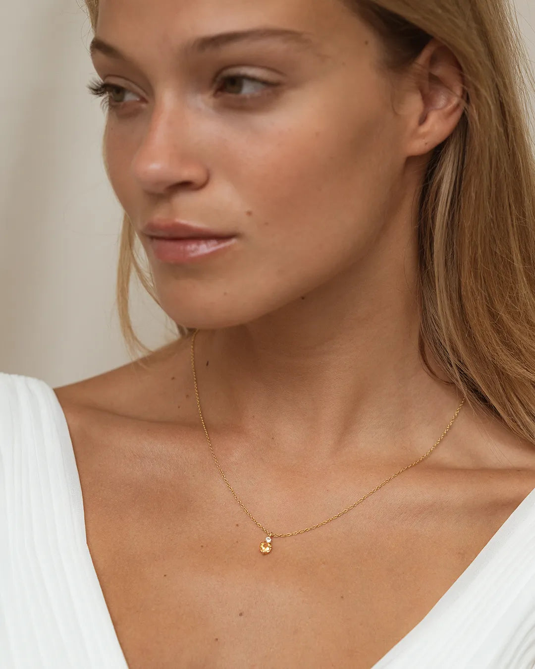 November Birthstone Necklace - Citrine