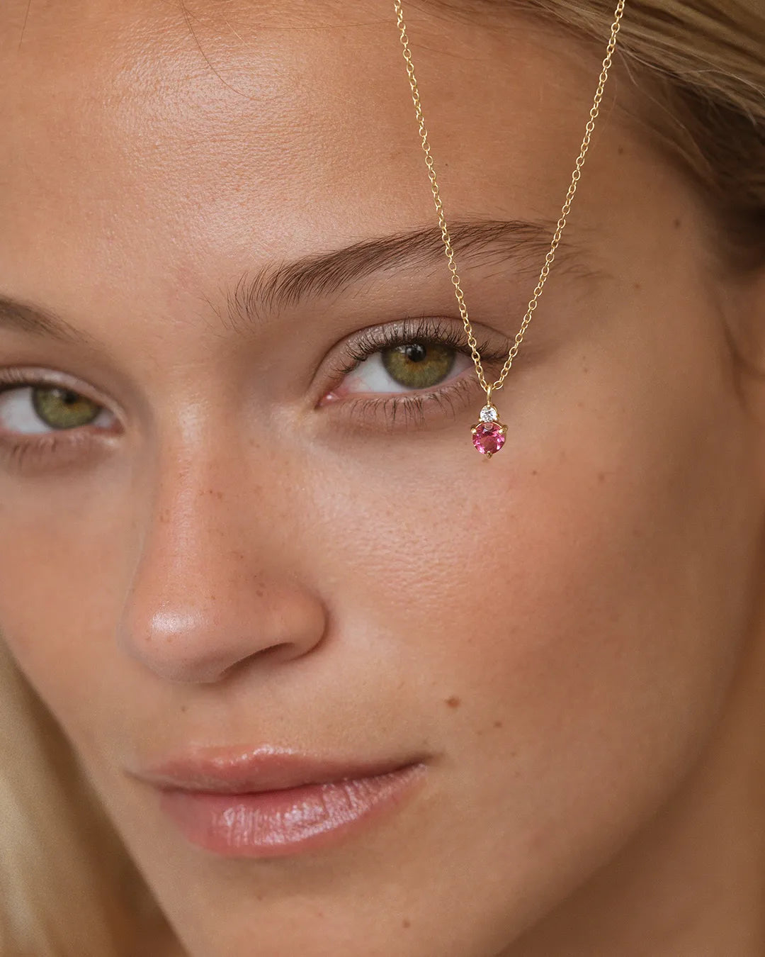 October Birthstone Necklace - Pink Tourmaline