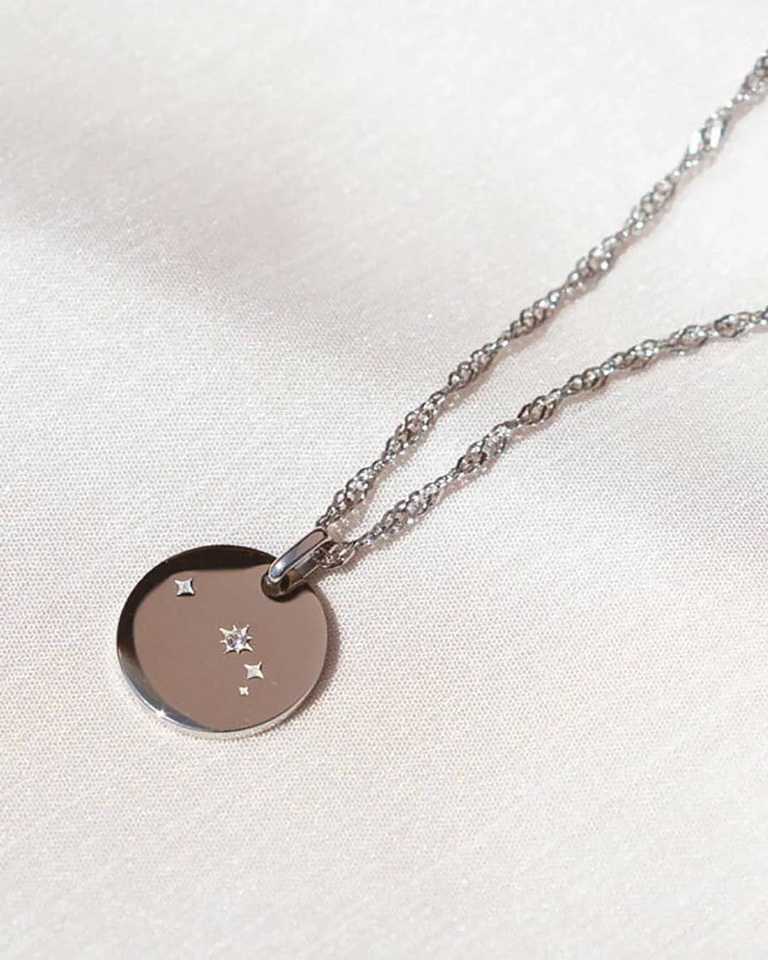 Silver Zodiac Aries Necklace
