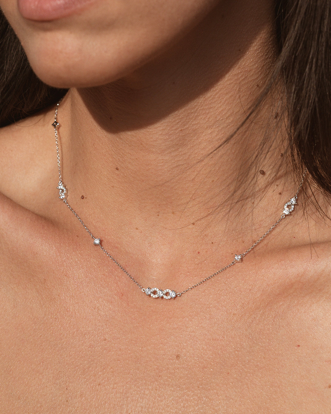 Silver Zircon Breeze Necklace