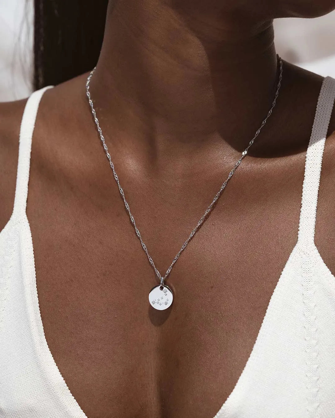 Capricorn Zodiac Silver Necklace