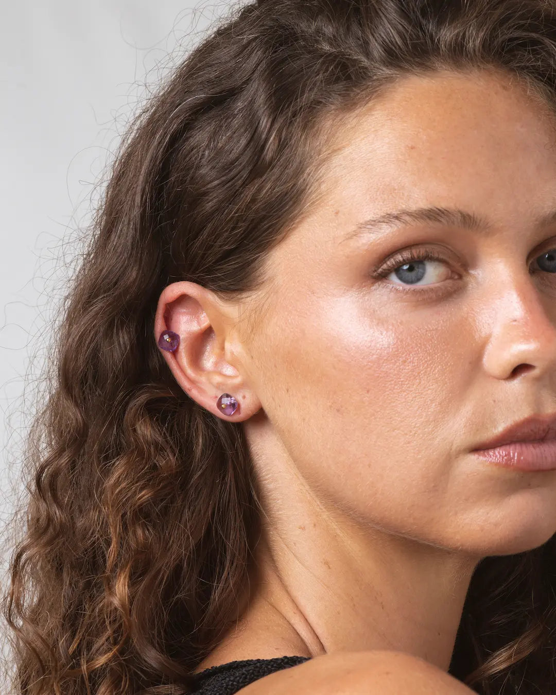 Amethyst Nude Earrings