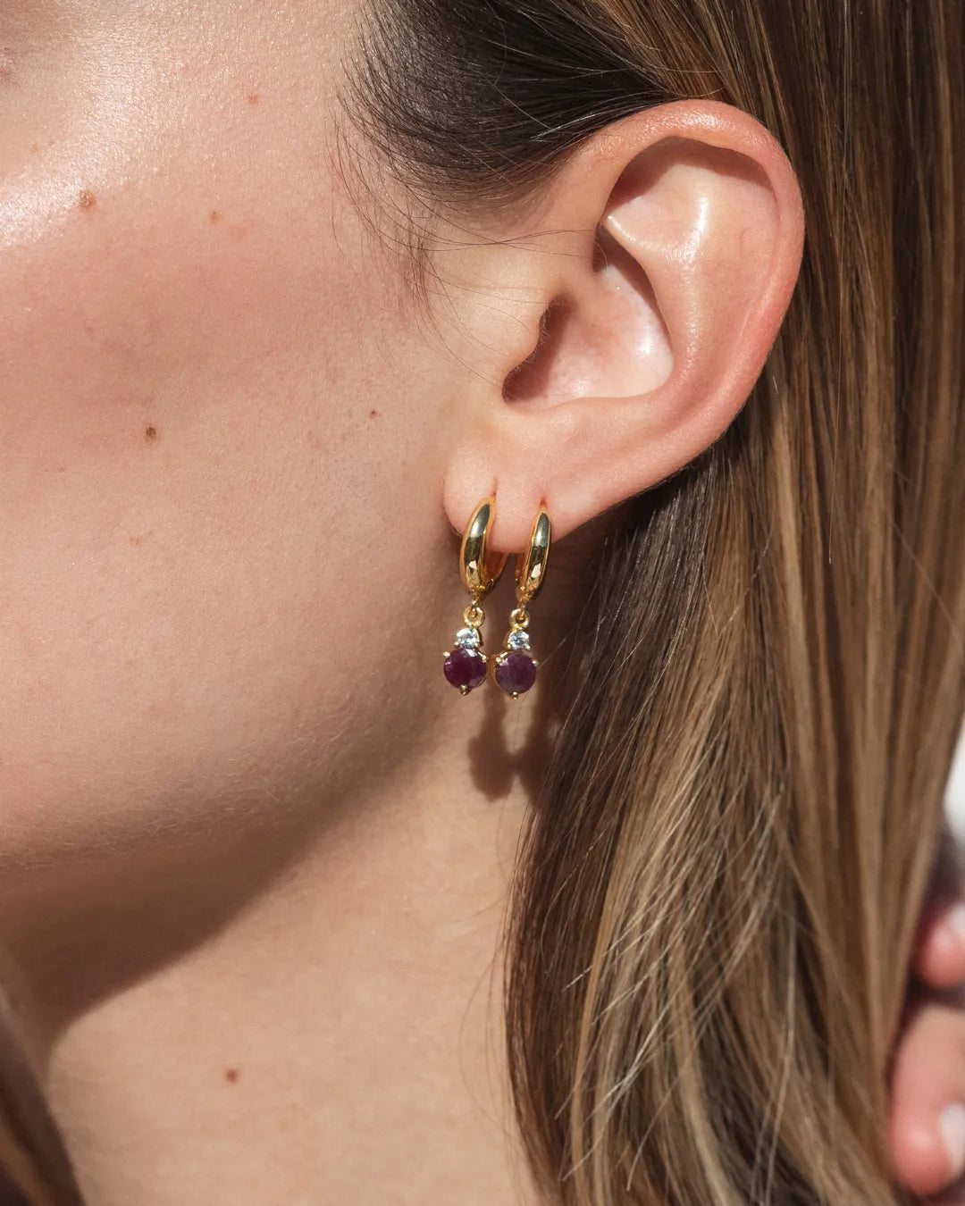 Pendientes Birthstone Enero - Granate