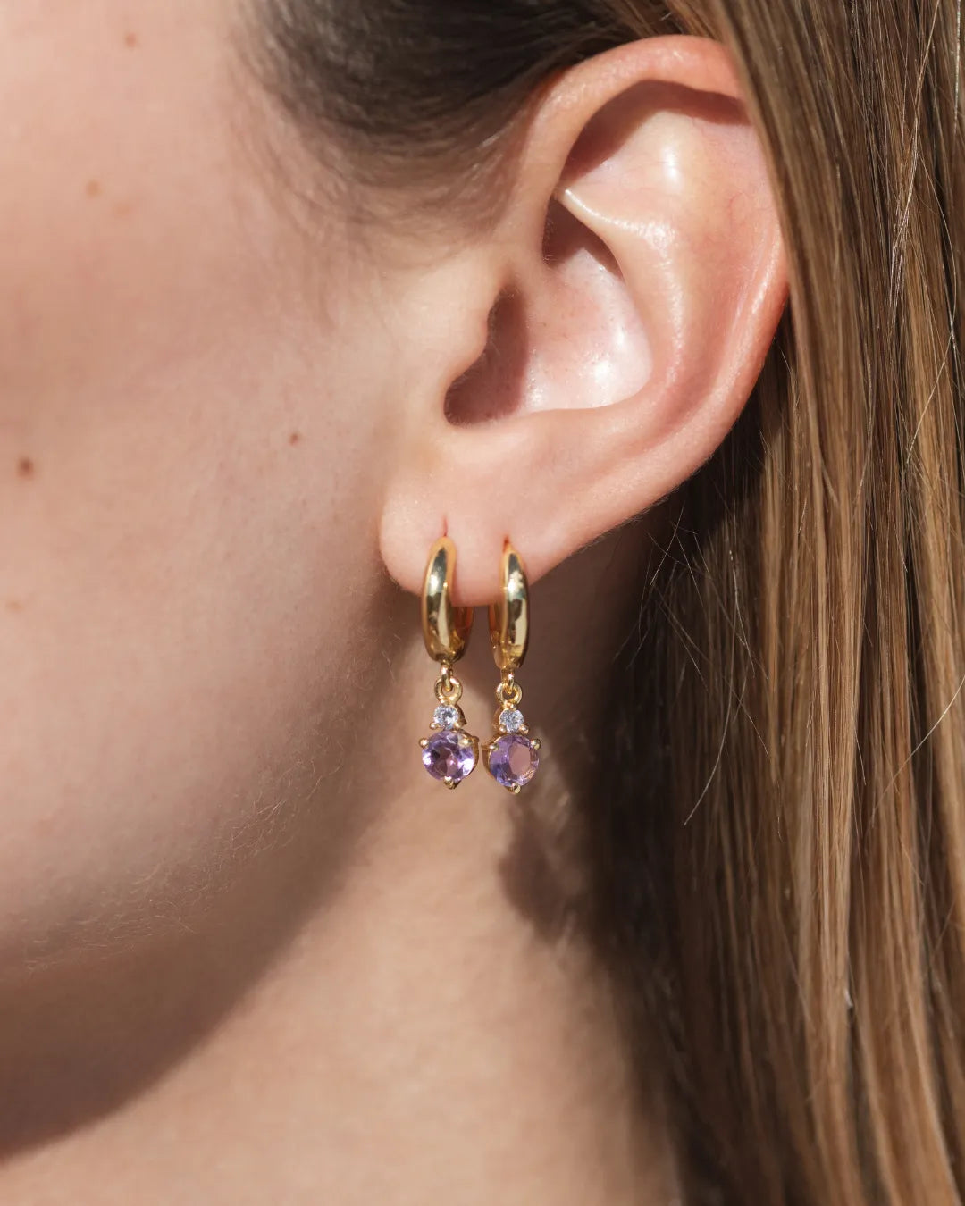 February Birthstone Earrings - Amethyst