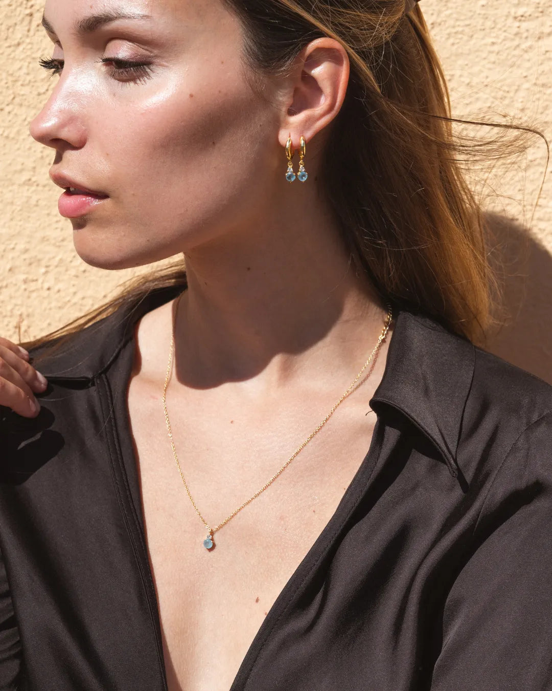 Pendientes Birthstone Marzo - Aguamarina