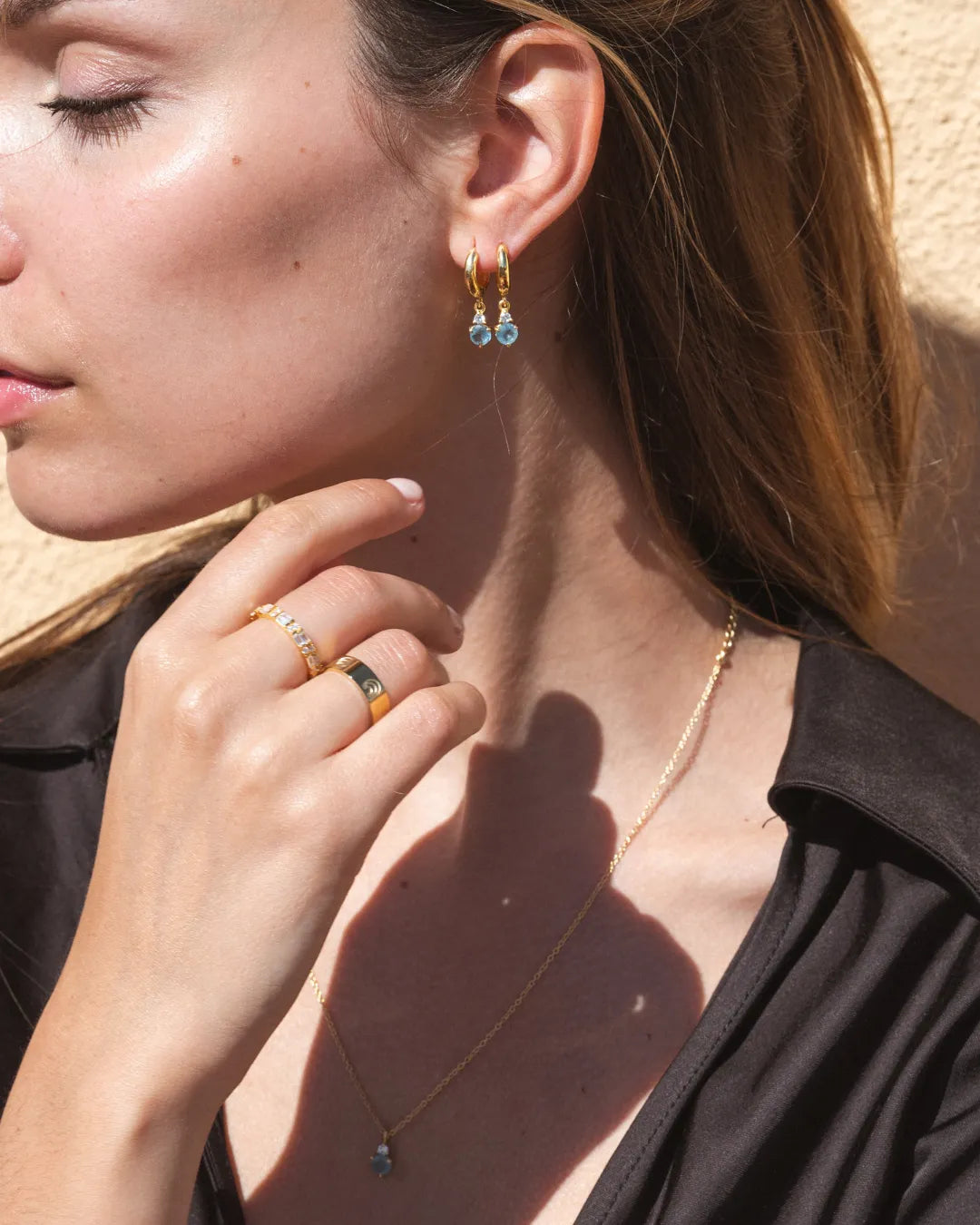 Pendientes Birthstone Marzo - Aguamarina