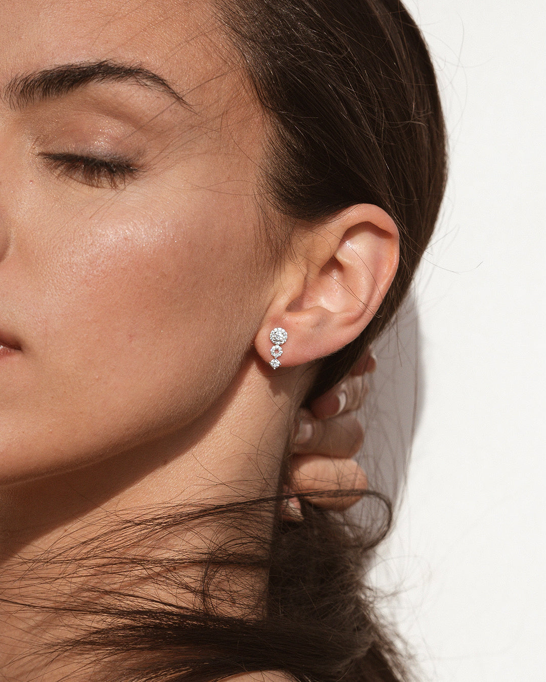 Silver Air Zirconia Earrings